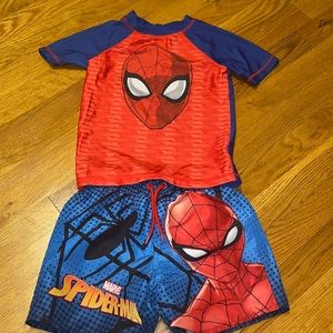 Spiderman swim trunk & rash guard